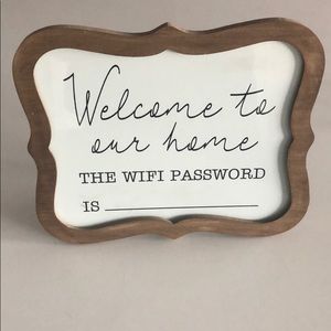 Welcome to our home WiFi password dry erase board